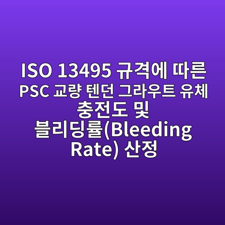 ISO 13495 규격에 따른 PSC 교량 텐던 그라우트 유체 충전도 및 블리딩률(Bleeding Rate) 산정 4 iso 13495 eab79ceab2a9ec9790 eb94b0eba5b8 psc eab590eb9f89 ed8590eb8d98 eab7b8eb9dbcec9ab0ed8ab8 ec9ca0ecb2b4 ecb6a9eca084eb8f84 ebb08f 1788620601